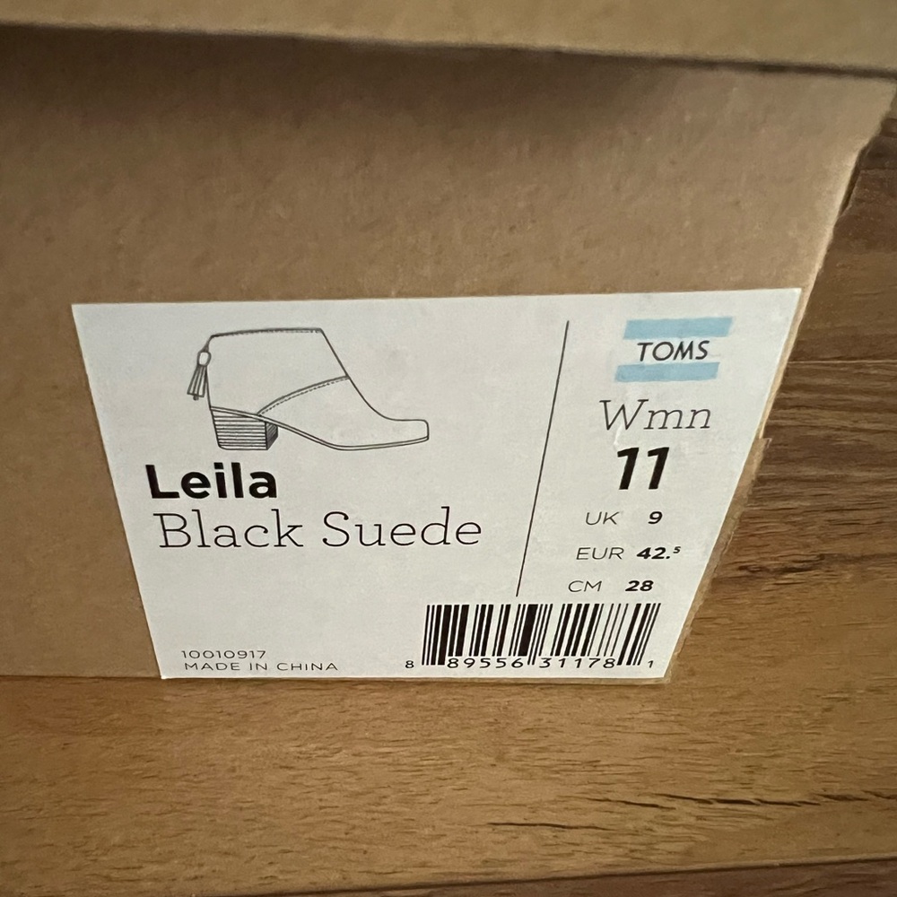 TOMS Black Suede Leila Ankle Booties - Picture 7 of 7